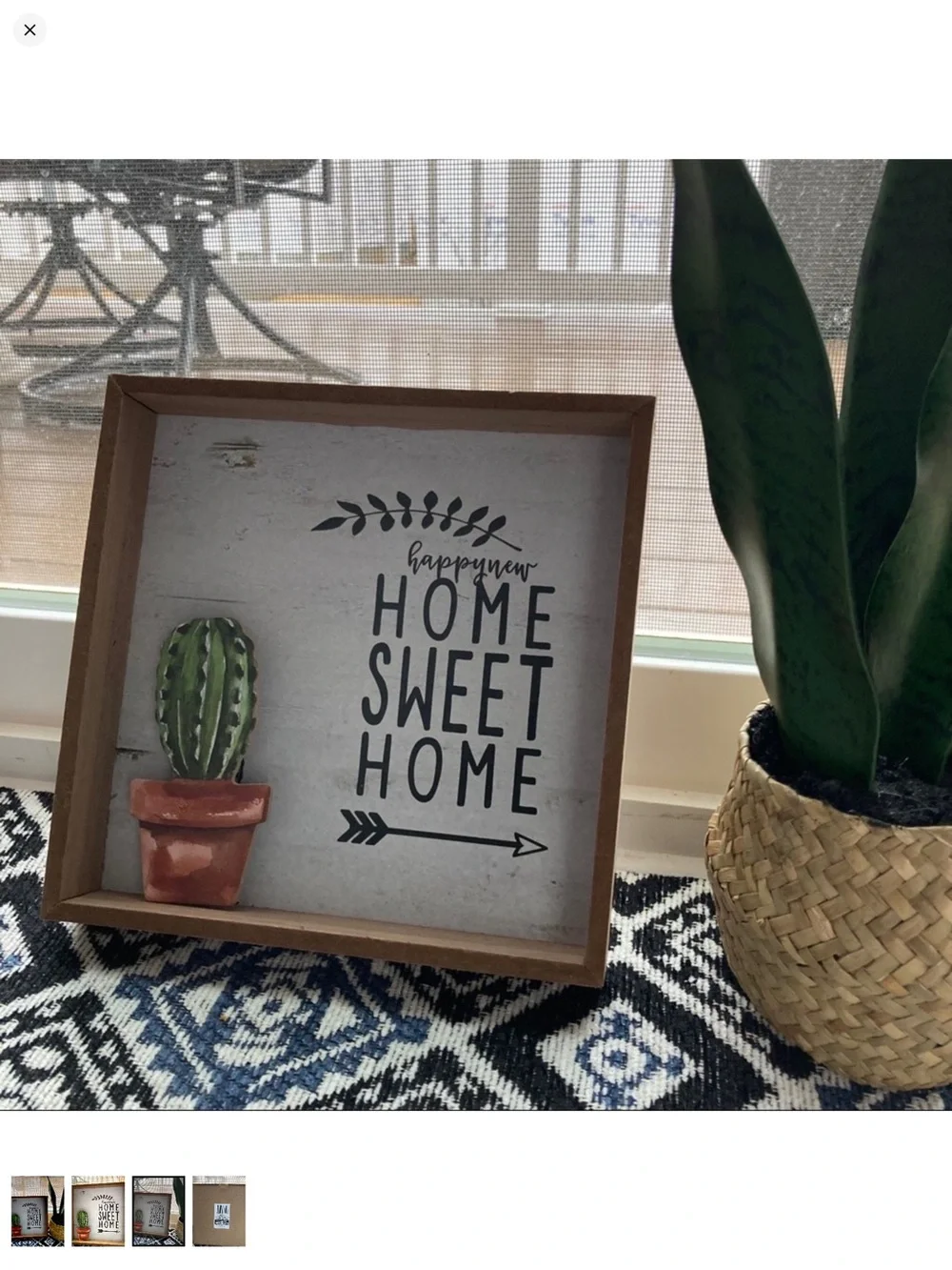 ✨ Home Sweet Home Cactus Framed Wall Decor - Green & Terracotta